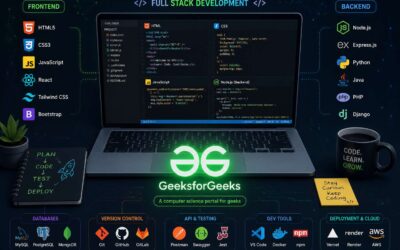 Full stack developer gfg, learn frontend and backend coding.