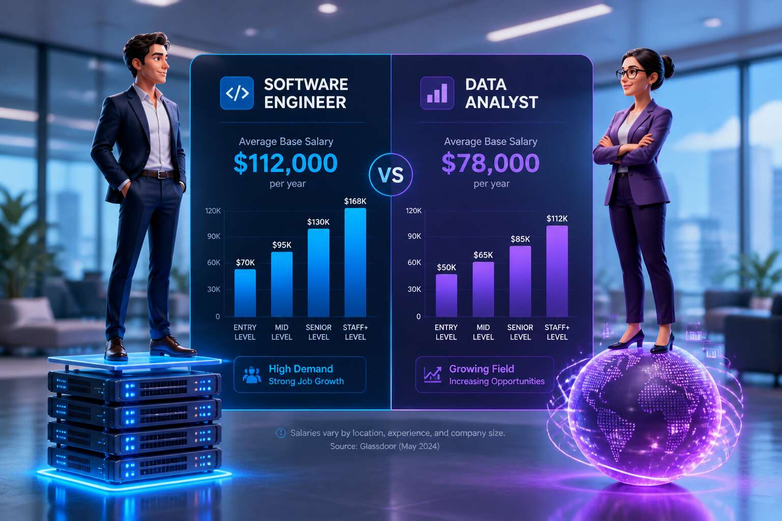 full stack developer vs data scientist salary